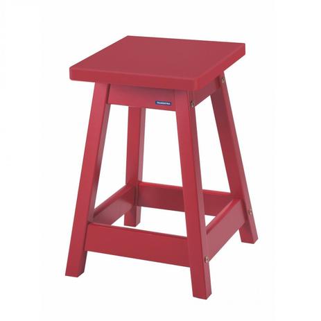 Banqueta Média Naturalle Quadra Tramontina Vermelho Menor preço em Banqueta Média Naturalle Quadra Tramontina Vermelho