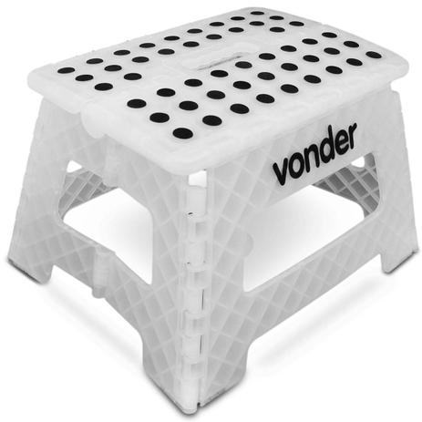 Banqueta Plástica Dobrável Vonder 150kg 220mm Multiuso Universal Branca com Alça em Plástico ABS Menor preço em Banqueta Plástica Dobrável Vonder 150kg 220mm Multiuso Universal Branca com Alça em Plástico ABS