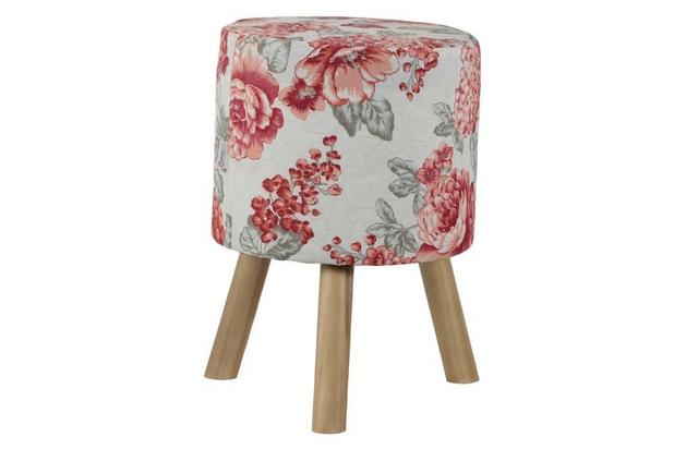 Banqueta Round Jacquard Michigan Rosa - Stay puff Menor preço em Banqueta Round Jacquard Michigan Rosa - Stay puff