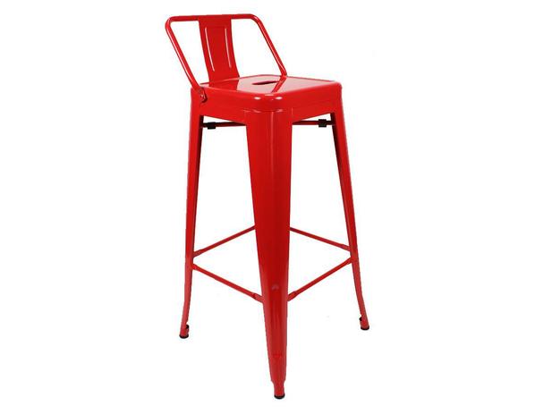 Banqueta Tolix Alta Cozinha - Vermelha - Chairs Menor preço em Banqueta Tolix Alta Cozinha - Vermelha - Chairs