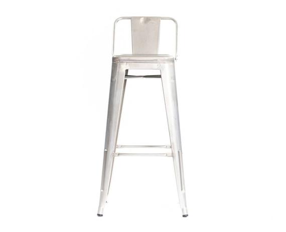 Banqueta Tolix Iron Aço Carbono c/ encosto - Galvanizada - Eu quero decorar Menor preço em Banqueta Tolix Iron Aço Carbono c/ encosto - Galvanizada - Eu quero decorar