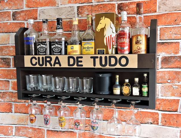 Bar Barzinho Suporte De Parede Adega Vinhos Bebidas 100x45cm Tabaco Fosco - Soul Fins é boa?