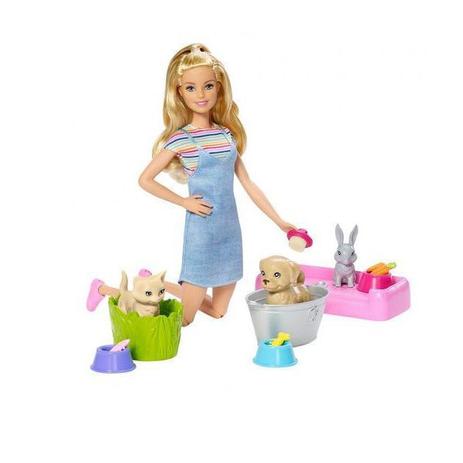 Barbie Banho de Cachorrinhos Mattel FXH11 Menor preço em Barbie Banho de Cachorrinhos Mattel FXH11