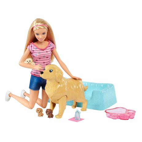 Barbie Loira Família Filhotinhos Recém Nascidos - Mattel Menor preço em Barbie Loira Família Filhotinhos Recém Nascidos - Mattel