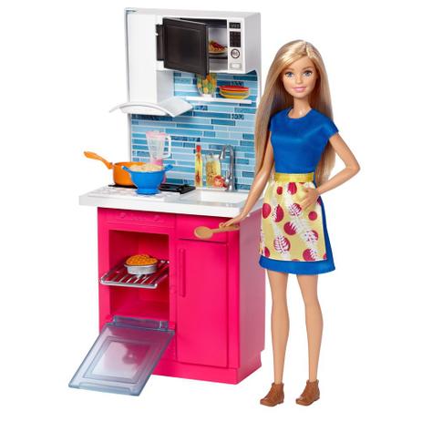Menor preço em Barbie Real Cozinha com Boneca - Mattel