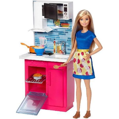 Barbie Real Movel com Boneca Cozinha Mattel DVX51 Menor preço em Barbie Real Movel com Boneca Cozinha Mattel DVX51