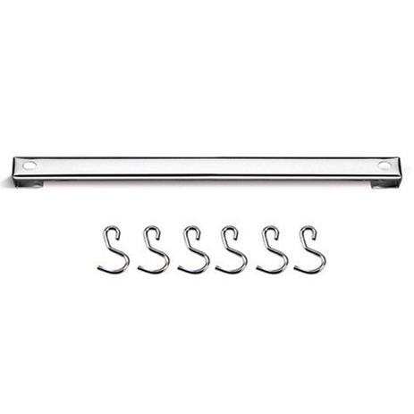 Barra de Aço Inox 40 cm + 6 Ganchos Brinox Top Pratic Menor preço em Barra de Aço Inox 40 cm + 6 Ganchos Brinox Top Pratic