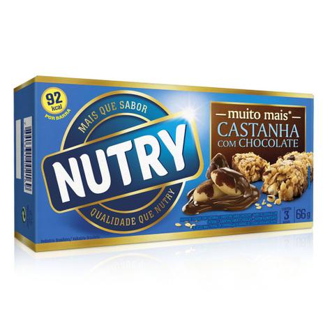 Barra de Cereais Nutry Castanha com Chocolate c/3 - Nutrimental Menor preço em Barra de Cereais Nutry Castanha com Chocolate c/3 - Nutrimental