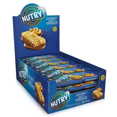 Barra De Cereais Nutry Castanha De Caju Com Chocolate 22gr C/24 - Nutrimental Menor preço em Barra De Cereais Nutry Castanha De Caju Com Chocolate 22gr C/24 - Nutrimental