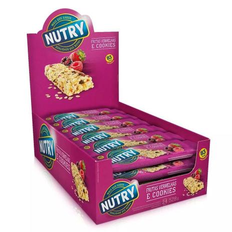 Barra De Cereais Nutry Frutas Vermelhas Com Cookies 22gr C/24 - Nutrimental Menor preço em Barra De Cereais Nutry Frutas Vermelhas Com Cookies 22gr C/24 - Nutrimental