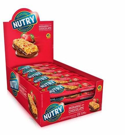 Barra De Cereais Nutry Morango Com Chocolate 22gr C/24 - Nutrimental Menor preço em Barra De Cereais Nutry Morango Com Chocolate 22gr C/24 - Nutrimental