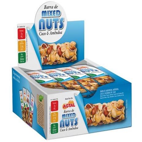 Barra de Cereal - Mixed Nuts Coco e Amêndoa 12 unidades - Agtal Menor preço em Barra de Cereal - Mixed Nuts Coco e Amêndoa 12 unidades - Agtal
