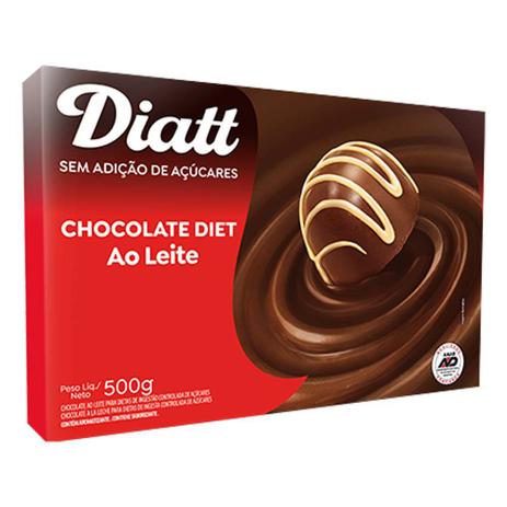 Barra de Chocolate Diet ao Leite 500g - Diatt Menor preço em Barra de Chocolate Diet ao Leite 500g - Diatt