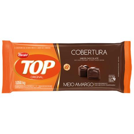 Barra de Chocolate Fracionado Top Meio Amargo 1|05kg - Harald -