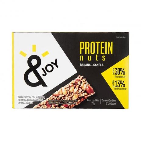 Barra de Protein Nuts Banana e Canela 35g x 2 - JOY Menor preço em Barra de Protein Nuts Banana e Canela 35g x 2 - JOY