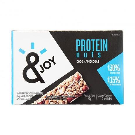 Barra de Protein Nuts Coco e Amêndoas 35g x 2 - JOY Menor preço em Barra de Protein Nuts Coco e Amêndoas 35g x 2 - JOY