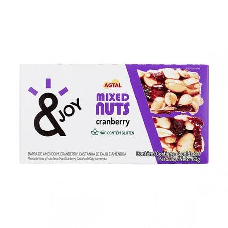 Barra Mixed Nuts joy Cranberry 30g x 2 - Agtal Menor preço em Barra Mixed Nuts joy Cranberry 30g x 2 - Agtal