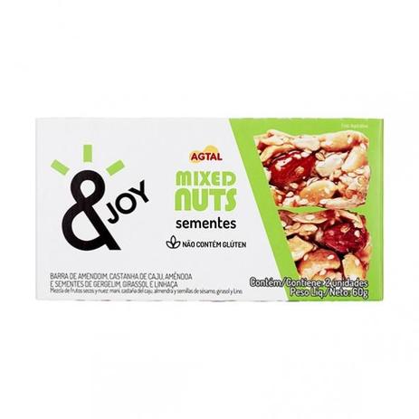 Barra Mixed Nuts joy Sementes 30g x 2 - Agtal Menor preço em Barra Mixed Nuts joy Sementes 30g x 2 - Agtal