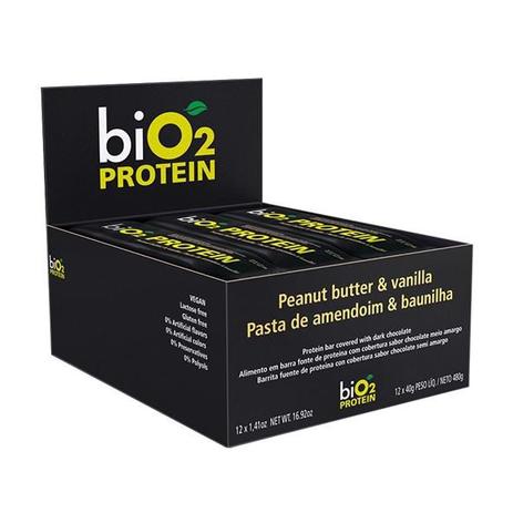 Barra Proteina Baunilha + Pasta de Amendoim 40g x 12 - biO2 Menor preço em Barra Proteina Baunilha + Pasta de Amendoim 40g x 12 - biO2