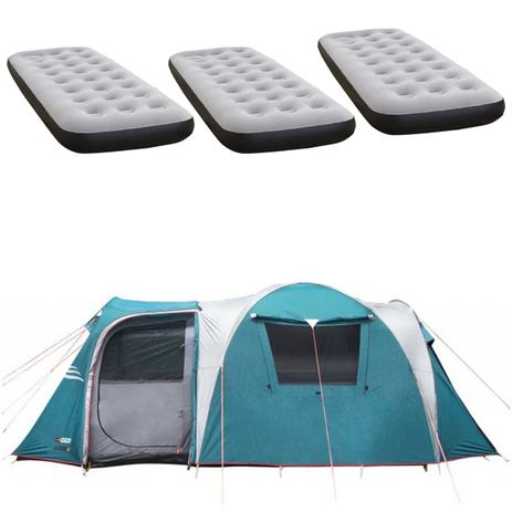 Barraca Camping Nautika Arizona GT 9/10 Pessoas + 3 Colchões Solteiro Inflável Fit Ecologic é boa?