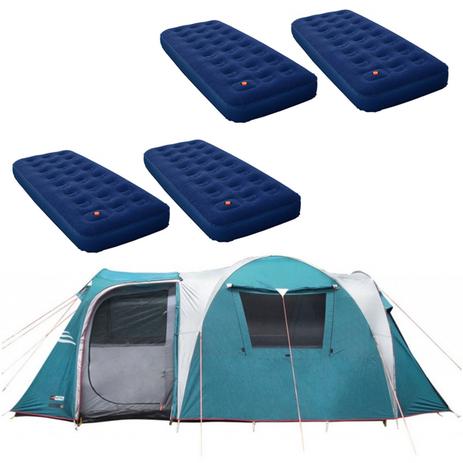 Barraca Camping Nautika Arizona GT 9/10 Pessoas + 4 Colchões Solteiro Inflável Zenite é boa?
