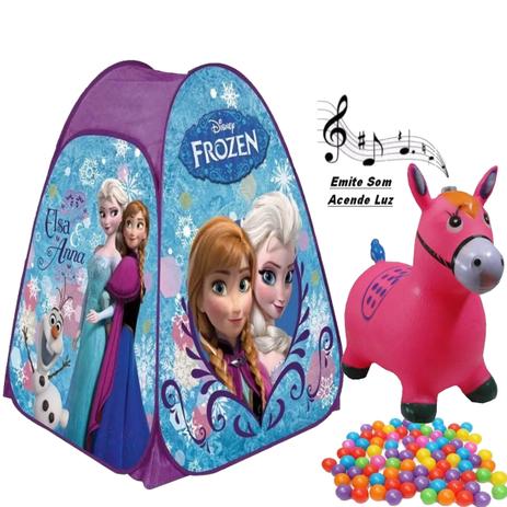 barraca com bolinhas frozen infantil dobravel menina 92x72 + cavalinho rosa com som 50kg - Zippy Menor preço em barraca com bolinhas frozen infantil dobravel menina 92x72 + cavalinho rosa com som 50kg - Zippy