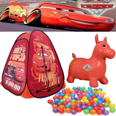 barraca com bolinhas infantil dobravel menino relampado mcqueen 92x72 cavalinho vermelho 50kg - Zippy é boa?