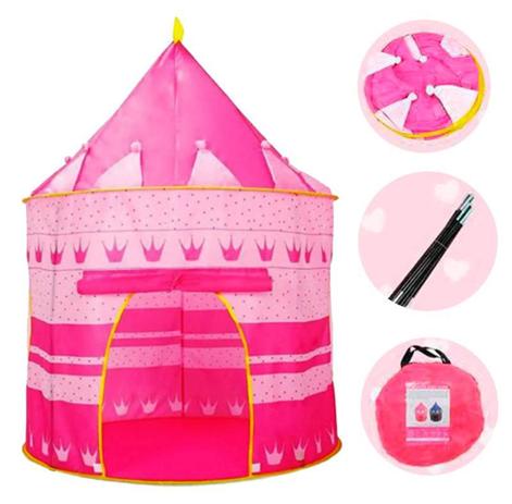 Barraca Infantil Castelo Rosa Princesa 105 x 135 CM Bar-1 ETITOYS Menor preço em Barraca Infantil Castelo Rosa Princesa 105 x 135 CM Bar-1 ETITOYS