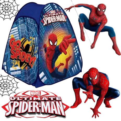 barraca infantil dobravel menino homem aranha azul 92x72 toca cabana - Zippy Menor preço em barraca infantil dobravel menino homem aranha azul 92x72 toca cabana - Zippy