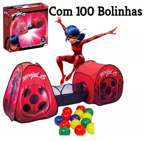 Barraca Tunel Infantil Portátil Miraculous Ladybug com 100 Bolinhas Artbrink - Art brink Menor preço em Barraca Tunel Infantil Portátil Miraculous Ladybug com 100 Bolinhas Artbrink - Art brink