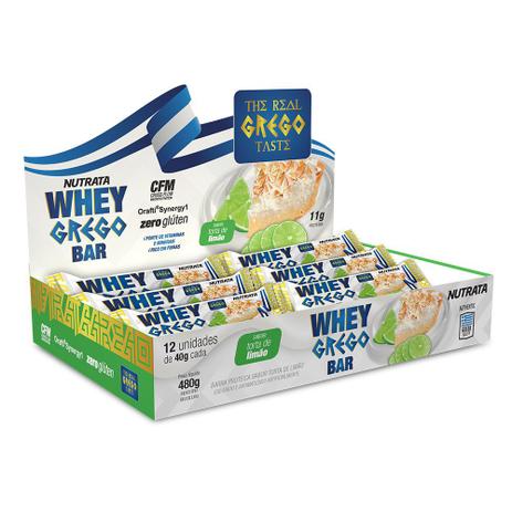 Barrinha de Proteina Whey Grego Bar Torta de Limao 12 unidades - Nutrata Menor preço em Barrinha de Proteina Whey Grego Bar Torta de Limao 12 unidades - Nutrata