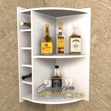 Barzinho de canto com Adega para 5 garrafas - Bar10 BRANCO - Camarim Móveis Menor preço em Barzinho de canto com Adega para 5 garrafas - Bar10 BRANCO - Camarim Móveis