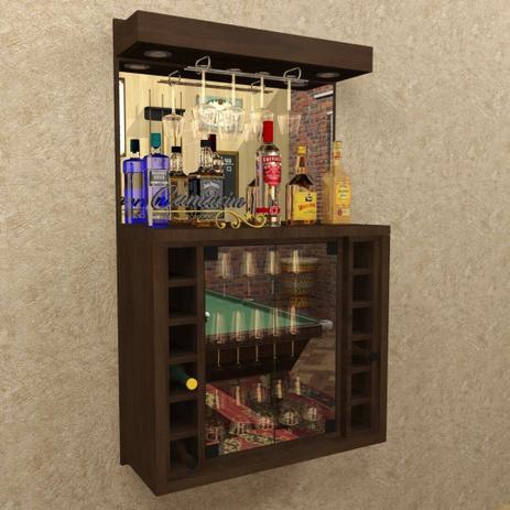Barzinho e Cristaleira C/ Adega Para 12 Garrafas C/ LED - BAR03 TABACO - Camarim Móveis Menor preço em Barzinho e Cristaleira C/ Adega Para 12 Garrafas C/ LED - BAR03 TABACO - Camarim Móveis