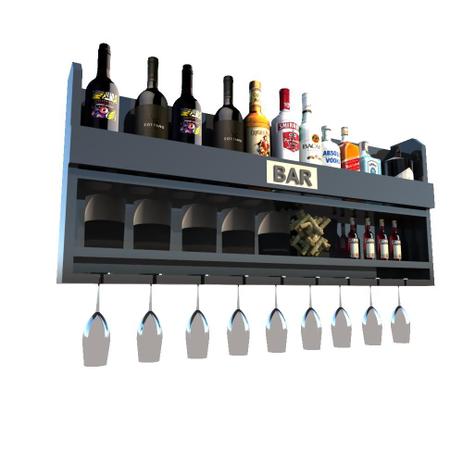 Barzinho para Sala Adega Suporte de Parede Para Whisky Vinhos Bebidas 100x45cm Preto Fosco - Soul Fins é ruim? Barzinho para Sala Adega Suporte de Parede Para Whisky Vinhos Bebidas 100x45cm Preto Fosco - Soul Fins é boa?