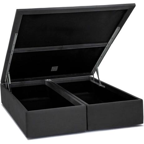 Base Baú Camurça Cinza Super King 39x193x203cm - Ortobom Menor preço em Base Baú Camurça Cinza Super King 39x193x203cm - Ortobom
