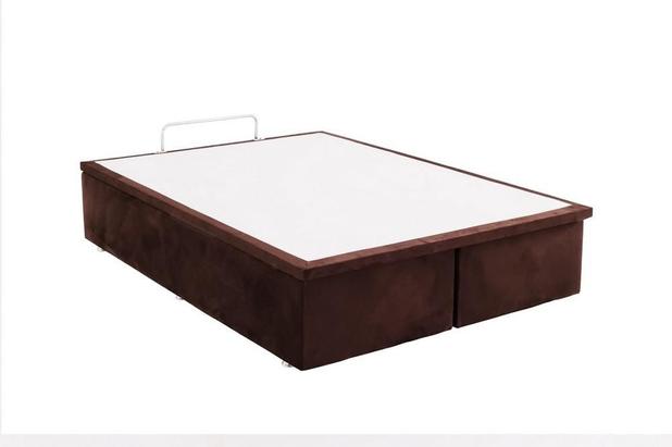 Base Baú Camurça Marrom Casal 138x188x39 Ortobom - Colchões ortobom Menor preço em Base Baú Camurça Marrom Casal 138x188x39 Ortobom - Colchões ortobom
