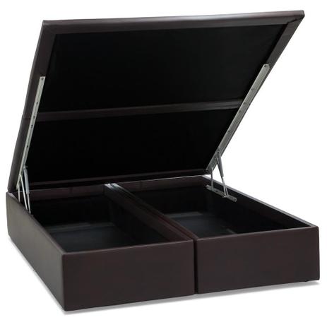 Base Baú Courino Marrom King 186x198x39 Ortobom - Colchões ortobom Menor preço em Base Baú Courino Marrom King 186x198x39 Ortobom - Colchões ortobom
