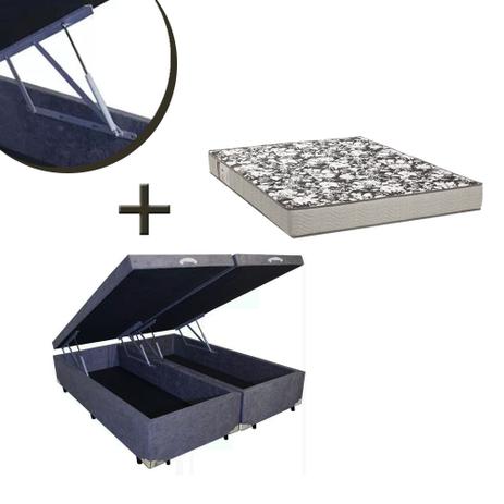 Base Box Baú Casal Bipartido Suede Cinza (32x138x188) + Colchão Physical Ultra Resistente D26 Casal (20x138x188) Ortobom - Sofá mix é boa?