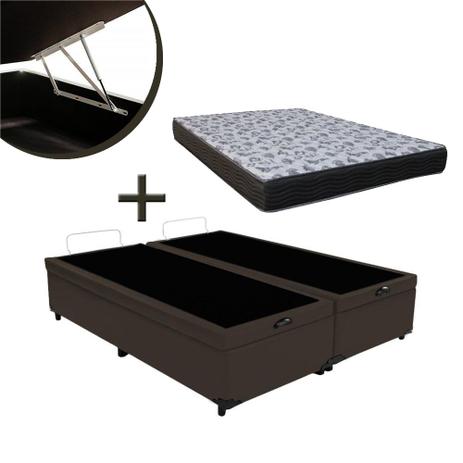 Base Box Baú Casal Bipartido Suede Marrom (32x138x188) + Colchão de Espuma Iso D33 Casal (18x138x188) Ortobom - Sofá mix é boa?