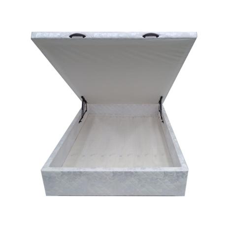 Base Box Baú Viúva Sommier Moflex Jacquard Branco 46x128x188 Menor preço em Base Box Baú Viúva Sommier Moflex Jacquard Branco 46x128x188