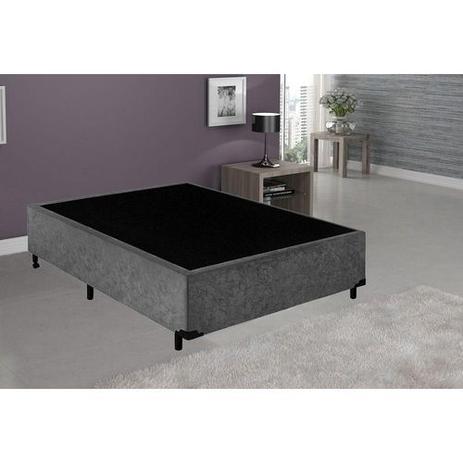 Base Box Casal 138 Bello Box - Suede Cinza Menor preço em Base Box Casal 138 Bello Box - Suede Cinza