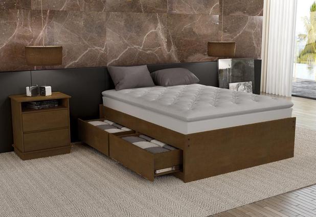Base Box Casal Libanesa com 4 Gavetões de Madeira Maciça Pinus - Bedroom Menor preço em Base Box Casal Libanesa com 4 Gavetões de Madeira Maciça Pinus - Bedroom