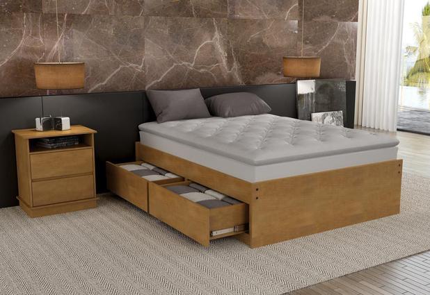 Base Box Queen Size Libanesa com 4 Gavetões de Madeira Maciça Pinus - Bedroom Menor preço em Base Box Queen Size Libanesa com 4 Gavetões de Madeira Maciça Pinus - Bedroom