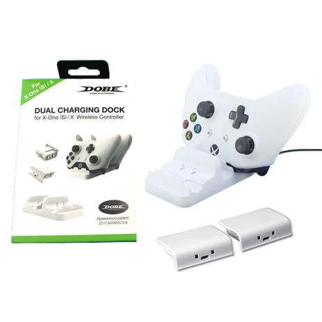 Base carregadora + 2 Baterias Dobe Controle Xbox One Branco Menor preço em Base carregadora + 2 Baterias Dobe Controle Xbox One Branco