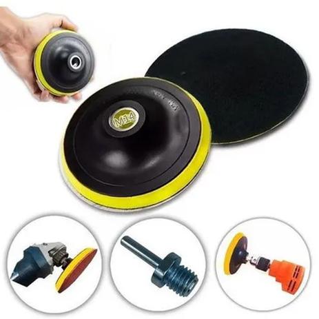 Base de Disco de Lixa Fecho De Contato 150mm x M14 e Adaptador - Starfer Menor preço em Base de Disco de Lixa Fecho De Contato 150mm x M14 e Adaptador - Starfer