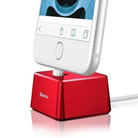 Base Dock Baseus Carregador Alumínio Vermelho + Cabo Iphone 7 8 X Menor preço em Base Dock Baseus Carregador Alumínio Vermelho + Cabo Iphone 7 8 X