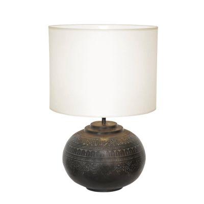 Base p/abajur mumbai 30cmx37cmh 1xe27 - pt/our vel - Bella iluminação Menor preço em Base p/abajur mumbai 30cmx37cmh 1xe27 - pt/our vel - Bella iluminação