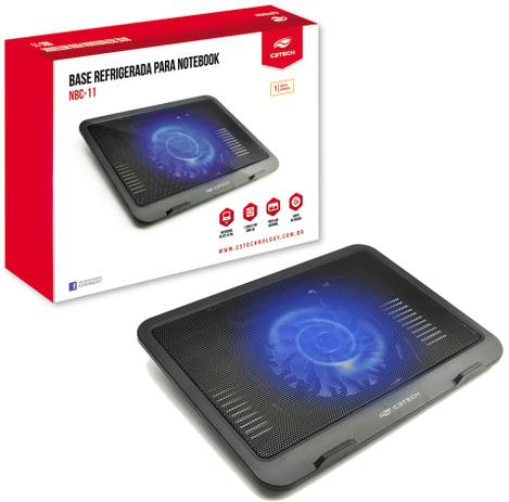 Base P/ Notebook Até 14 Nbc-11bk C3tech 1 Cooler Led Azul Menor preço em Base P/ Notebook Até 14 Nbc-11bk C3tech 1 Cooler Led Azul