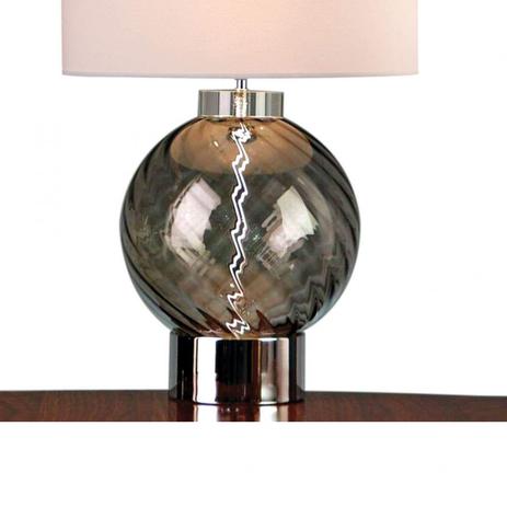 Base para Abajur em Vidro 44cmx24cm Bella Iluminação Cromado/Fumê Menor preço em Base para Abajur em Vidro 44cmx24cm Bella Iluminação Cromado/Fumê