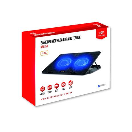 Base Para Notebook C3Tech NBC-50V2BK Menor preço em Base Para Notebook C3Tech NBC-50V2BK